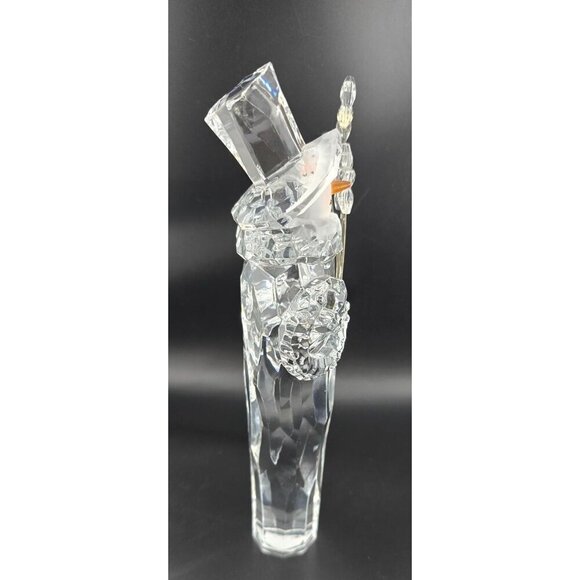 7" Crystal Snowman Figurine With Star Wand, Top Hat and Carrot Nose - Picture 6 of 9